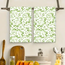 2/4 Piezas Juego, Paños de Cocina, Toallas con Estampado de Hojas Verdes, Súper Suaves de Microfibra Moderna Absorbente, Toallas de Té para Cocinar y Hornear, Paños de Limpieza, Toallas de Mano, Toallas de Té, Súper Suaves y Altamente Absorbentes, Decoración de Cocina, Regalos para Vecinos, Regalos para Mamá, Regalos de Cumpleaños, Regalos de Inauguración de Casa para Amigos, Artículos Esenciales de Cocina, Necesidades Diarias - Multicolor - Ver 7