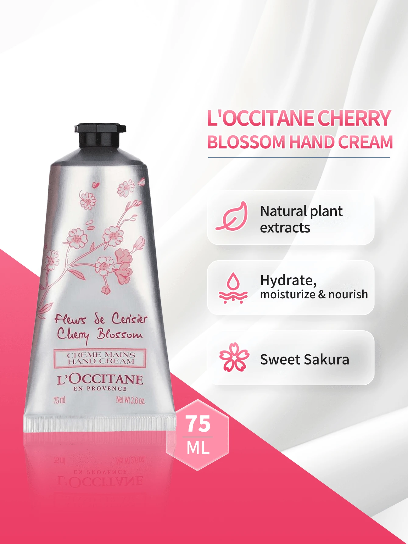 L'Occitane LOCCITANE Cherry Blossom Hand Cream 75ml - Sakura Hand Cream 75ml - View 1