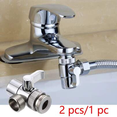 2/1pc Faucet Connector, Anti-Leak Faucet Splitter Valve, Easy Installation, Suitable For Bathroom, Kitchen Sink, Bathtub Faucets And Other Kitchen Accessories