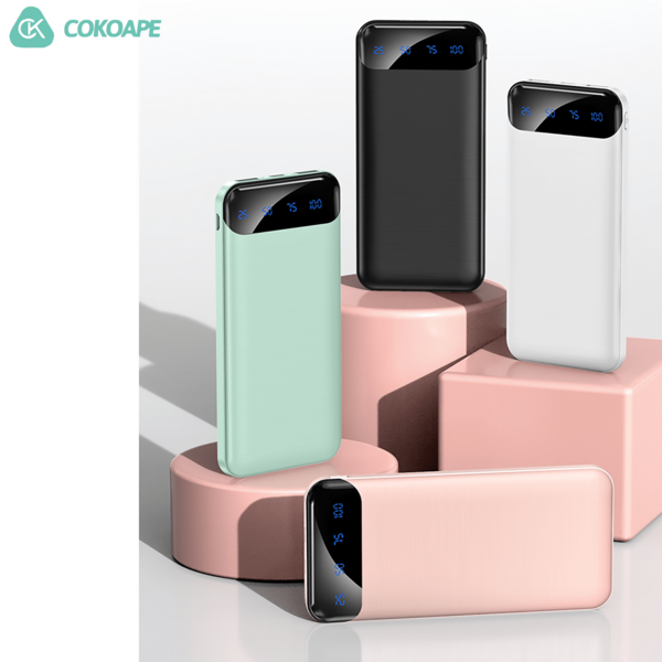 Batería externa de gran capacidad de 10000mAh/2000mAh para uso en exteriores con 2 salidas USB; cargadores tipo C y miniatura; monitor digital LED de batería; baterías de polímero de litio seguras y estables para teléfonos móviles, auriculares, etc.