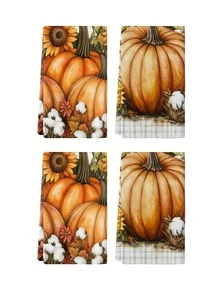2 piezas/4 piezas/12 piezas Toallas de cocina con diseño de calabaza, paños de cocina de Acción de Gracias, decoración del hogar de Acción de Gracias, decoración de cocina de Acción de Gracias, estilo moderno, absorbente y de secado rápido, material de microfibra, patrón de impresión digital rectangular de 40*60CM, adecuado para decoración de cocina de otoño, decoración de fiestas al aire libre, regalos de Acción de Gracias, regalos de cumpleaños