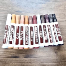 4 件装木制家具修复笔 - 适用于地板、桌子、书桌、床的防水污渍和划痕覆盖涂层 - 适用于艺术和工艺品的木质表面修复笔，多色调