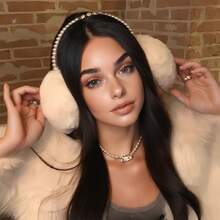 1件女士冬季保暖耳套，时尚设计，温暖精致，展现小巧立体的五官秋季 - 彩色 - 查看 1