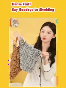 Tom and Jerry Chenille Hand Towel, Quick-Drying Super Absorbent Cute Cartoon Design for Kids & Adults, Soft Plush Material for Bathroom Kitchen Use, Ideal Gift for Cartoon Fans & Home Decor Enthusias with Fathect for Daily Cleaning & Hand Drying, Enhance Your Bathroom