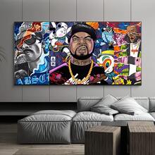 1pc Unframed Hip Hop Rapper Canvas Wall Art, Pop Art Graffiti Painting Picture Wall Decor, Poster Print Artwork For Bedroom Living Room Home Decor