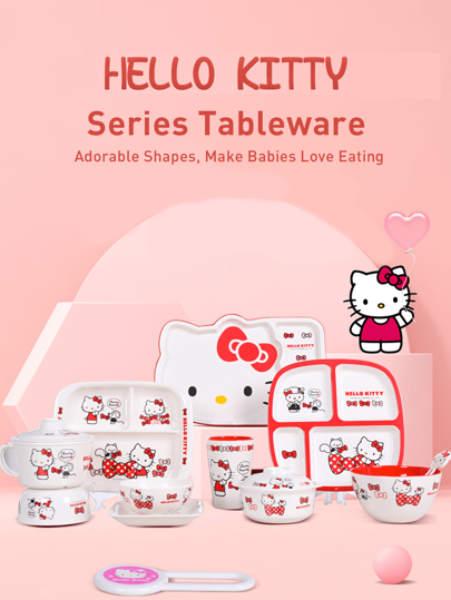Sanrio Kitty Melamine Tableware, Suitable As A Gift