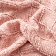 鼠尾草绿色盖毯，适合沙发，波西米亚风格家居装饰，浅蓝色沙发毯，适合客厅沙发 - 粉色 - 查看 6