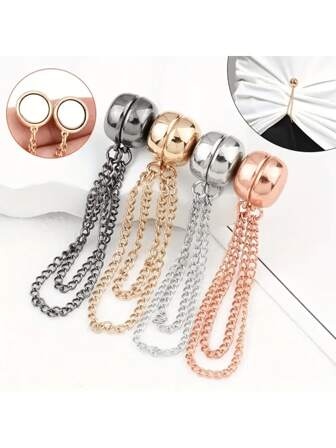 4 قطع مشبك بنطال مغناطيسي قابل للتعديل - سبيكة، مشبك حافة قابل للفصل، مناسب للبناطيل والتي شيرتات، مشبك مغناطيسي على ساق البنطال، حافة خالية من الفجوات، أداة سحرية لتقصير البناطيل عندما تكون طويلة جدًا، مشبك تثبيت مغناطيسي قوي مضاد للجر وجهاز إغلاق