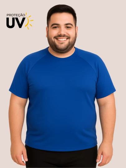Blusa Térmica Plus Size Masculina Proteção UV50 Segunda Pele Manga Curta Malha Fria G1,G2,G3 Lavin Basic