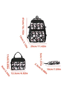 Modischer neuer Hochwertig-Farbiger Einhorn-Muster Schulrucksack Drei-Teile-Set, jugendlich und liebevoll Umhängetasche, süße tragbare thermisch isolierte Lunchbox Tasche, frisch bedruckter Stiftetui, Kapazität für Grundschüler der 1. bis 6. Klasse, Mittelschüler, Oberschüler, Studenten ultraleichte Ausflugstaschen