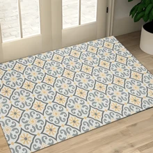 1pc Vintage Pattern Retro Printed Silica Gel Kitchen Rug, Carpet, Mat, Rectangle Carpet For Living Room, Bedroom, Hallway, Bathroom, Laundry Room - Polyester Carpet, Suitable For Indoor And Outdoor Home Decor