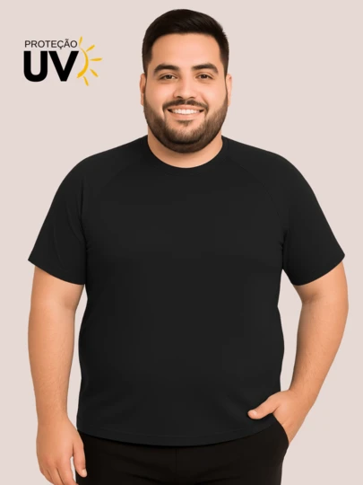 Blusa Térmica Plus Size Masculina Proteção UV50 Segunda Pele Manga Curta Malha Fria G1,G2,G3 Lavin Basic
