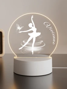 1pc Acrylic Ballet Girl Night Light, Customizable Name, 4 Color Options, Warm & Color Changing Light, Creative Desk Lamp, Bedroom Decor, Unique Night Light, Bedside Lamp, Gift For Kids, Friends, Classmates, Girlfriend, Holiday Gift,Fairy Lights - 4 3mm Round Ballet Girls - View 16