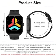 1 pezzo Orologio sportivo smart unisex, con molteplici modalità sportive, tracciamento della distanza, controllo della musica, otturatore telecamera remoto, chiamata senza fili, quadranti personalizzabili, notifiche smart, sveglia, meteo, batteria da 180mAh, schermo full da 1,83 pollici, compatibile con smartphone iOS e Android
