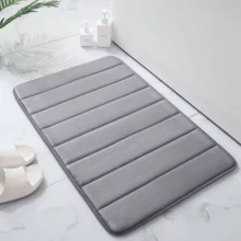 Solid Color Simple Soft Memory Foam Absorbent Non-Slip Bathroom Mat, Toilet Mat Home Bathroom Decoration Bathroom Rug Outdoor Rug Door Mat Summer Bathroom Accessories