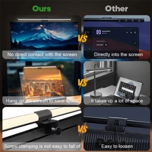 1pc LED Display Light Bar, Laptop Screen Reading Lamp, 3 Brightness Levels & Color Temperature Adjustable, USB Powered Eye-Care Desk Lamp, Suitable For Home Office, Dimmable Screen Light, Space-Saving Design, Black, Desk Lamp, Applicable For Office, Gaming Spaces, Home Decor Ambient Lighting. - USB - View 8