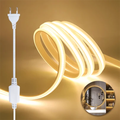 1pc LED Light Strip, Bendable COB Neon Light, Wall Decoration Neon Light, 1m/5m/10m Length Optional, Suitable For Ambient Lighting In Living Rooms, Bookshelves, Cabinets, Bedrooms, Very Suitable For Christmas Decoration