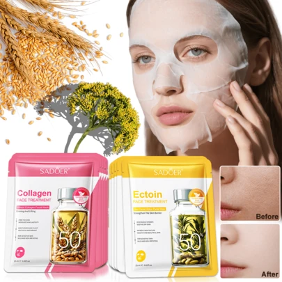 1/5/10/30片海茴香面膜，保湿面膜，舒缓保湿，晒后修复，强化皮肤屏障，美白，提亮肤色，紧致肌肤，抗皱抗衰老，告别暗沉，松弛，脱水，干燥和粗糙的皮肤，改善肤色，易于携带，适合旅行，适合所有肤质的理想礼物，圣诞节和情人节