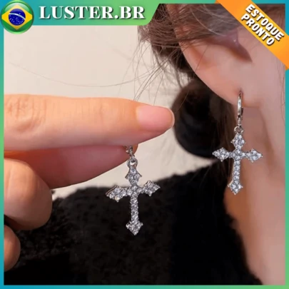 Moda Feminina Cristal Cruz Pingente Colar Para Mulheres De Corrente De Menina Punk Party Jewelry