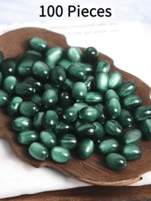 100pcs Cat Eye Jujube Beads, Oval Beads For DIY Bracelets, Necklaces, Hanging Ropes, Suitable For DIY Jewelry Accessories, Home Decor, Arts And Crafts, Jewelry Making - Multicolor - View 10