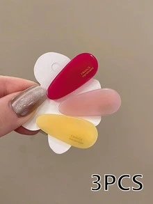 9pcs/3pcs Set Women Fashion Acetate Material Water Drop Shaped Side Clips, Bangs Clips, Suitable For Daily Wear And Holiday Gifts - Multicolor - View 6