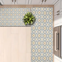 1pc Vintage Pattern Retro Printed Silica Gel Kitchen Rug, Carpet, Mat, Rectangle Carpet For Living Room, Bedroom, Hallway, Bathroom, Laundry Room - Polyester Carpet, Suitable For Indoor And Outdoor Home Decor