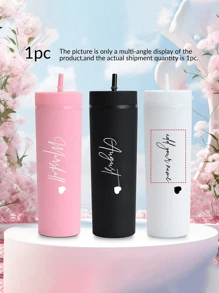 1 Stück personalisierter Name Schlanker Becher, 16oz doppelwandiger mattierter Acryl Schlanker Becher, Urlaubsgeschenk, Valentinstag Geschenk, Überraschungsgeschenk für sie, Büro Kaffeetasse für Zuhause, Outdoor Reise Wasserflasche, Geburtstag, Einzigartig, Ideale Geschenke für ihn zum Valentinstag, Muttertag, Geburtstag, Vatertag, Abschluss, Hochzeit, Einweihungsparty, Hochzeitsartikel