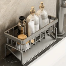 Kitchen Sink Sponge Draining Rack, Self-Draining Kitchen Sink Organizer, Sink Rack, Can Hold Dish Brushes, Rags, Soap, Scrubbing Accessories, Baskets And Containers For Kitchen Storage.
