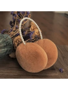 1件女士冬季保暖耳套，时尚设计，温暖精致，展现小巧立体的五官秋季 - 彩色 - 查看 5