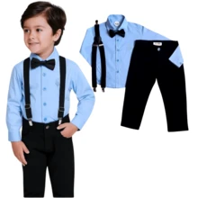 Formal Clothing Set For Party Birthday Wedding - Boy - Màu xanh nhạt - Xem 1