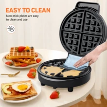 CACHOO Waffle Maker, 8'' 4-Slice, 1000W Powerful Fast Heating, Non-Stick Coating, Easy To Clean, Cool-Touch Handle, Indicator Lights, Perfect For Breakfast & Snacks,304 Stainless Steel - Xem 7