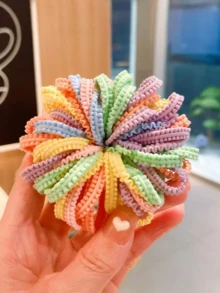 50 件男女通用可爱荷叶边波浪发带，弹力发带不会损坏头发，发饰，马尾辫夹，发圈，发橡皮筋，发绳 - 彩色 - 查看 6