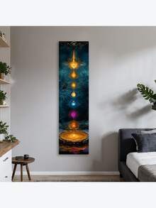 Thảm treo tường hình Mandala Luân xa rực rỡ - Treo tường dọc nhiều màu sắc với 7 viên đá Luân xa, Polyester bền, Thích hợp cho phòng ngủ, phòng tập yoga hoặc làm quà tặng trang trí nhà cửa, Thích hợp cho những người đam mê sức khỏe và tâm linh, Trang trí tường phòng ngủ | Nghệ thuật tâm linh | Thảm treo tường bền, Trang trí phòng thiền - Nhiều màu - Xem 3