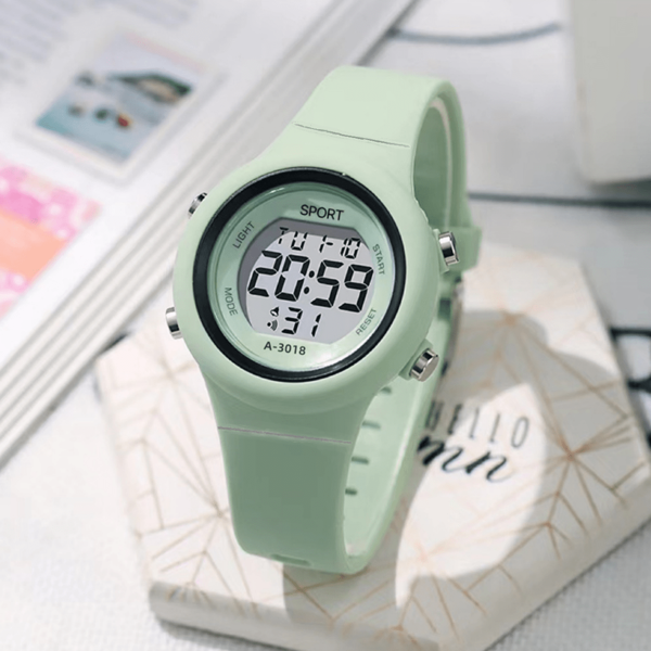 1pc Women's LED Circular Silicone Band Colorful Nature-Inspired Multifunctional Date, Day, Second Display Luminous Digital Sports Electronic Watch, Suitable For Men, Women, Teens, Students, Couples For Daily Wear