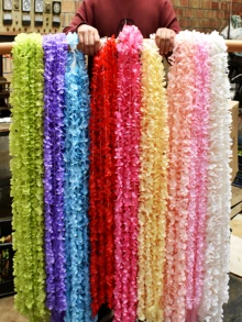 Nejlue Artificial Flowers/Plants1111 Home & Living 5 قطع سلاسل أزهار اصطناعية بطول 100 سم، أغصان زهور الورستريا الاصطناعية، أزهار معلقة كاذبة، إكليل زهور الورستريا الحريرية لديكور المنزل والغرفة والحديقة والجدران والداخلي والخارجي والنوم والزفاف والطاولة والحفلات وعيد الميلاد وعيد الحب