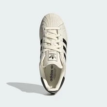 Adidas Originals Superstar II Shoes For Women, Shell-Toe Casual Activewear Sneaker For Daily Wear, Minimalist Low Top Sneaker For School And Workday Chic, Color Block Sneaker For Women's Fall Outfits, Black And White Shoe For Skate Outfits - 米白色 / 核心黑色 / 米白色 - 查看 7