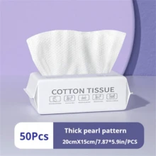 50pcs/100pcs Disposable Face Towels, Soft Dry Wipes, Facial Cleansing Wipes, Facial Cleansing Wipes, Skincare And Makeup Remover Wipes, Perfect Cleaning Products For Home, Daily, Travel, Washing, Cleaning, Etc. (New And Old Models Are Randomly Sent, With The Same Quality)
