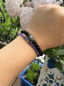 1pc Natural Style Obsidian Volcanic Stone Beaded Bracelet, Protects Your Aura From Negative Energy, Suitable For Men's Daily Wear, Perfect Gift For Friends