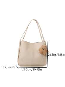 Bolso vintage y retro para damas, de estilo casual y versátil, de unicolor en PU con costuras, de gran capacidad, bolso de mano, bolso de hombro, bolso escolar, de gran capacidad, portátil, casual clásico, casual de negocios, para adolescentes, mujeres, estudiantes universitarias, trabajadores de cuello blanco, perfecto para el trabajo, vuelta al colegio, escuela secundaria, universidad, vacaciones