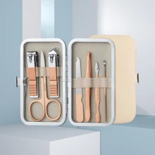 7/12/16pcs Portable Nail Clipper Storage Box With Portable Travel Case, Suitable For Home And Travel Use, Including Straight Edge Scissors And Files, Ear Spoons, Scissors - Professional Travel Beauty And Care Tools