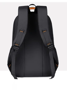 Minimalistischer einfarbiger Rucksack, multifunktionaler College-Stil, Campus-Rucksack, vielseitiger Nylon-Reiserucksack, große Kapazität, Buchstabenbeschriftung, einfache lässige Schultasche, neuer Schulrucksack für Oberschüler mit großer Kapazität, Rucksack für Mittelschüler, Business-Reise-Lässig-Rucksack, Schultasche, Schüler-Lernbedarf, Rucksack für Studenten zum Schulanfang, Schultaschen mit großer Kapazität, Reisetaschen
