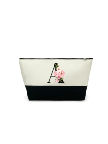 1个字母印花拼接女士手提包/化妆包，教师节礼物，可重复使用手拿包，简约大容量女士旅行化妆包，多功能便携女士礼品，休闲收纳袋，全新购物理想之选，男女通用，情侣款，日常使用，节日，返校季