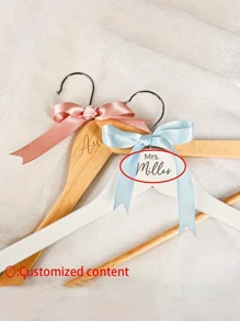 1 件个性化新娘衣架，定制婚礼木衣架，衣架，伴娘礼物，定制女性圣诞礼物，女性生日礼物，乔迁礼物新居女士 - 彩色 - 查看 1