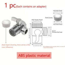 2/1件装ABS/合金银色水龙头分水器，防漏水龙头分流阀，厨房水槽水龙头，浴缸水龙头，厨房配件，适用于淋浴、浴室厨房用品、厨房配件、厨房工具 - 銀色 - 查看 14