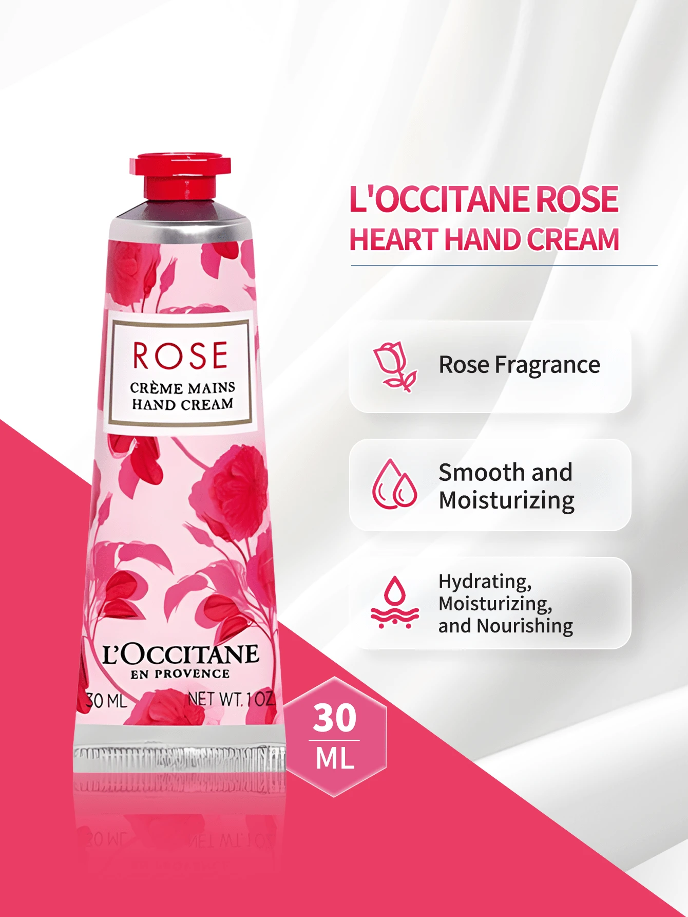 L'Occitane LOCCITANE Rose Heart Hand Cream 30ml - Rose Heart Hand Cream 30ml - View 1