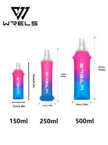WRELS 1pc 150/250ml/500ml Gradient-Colored, Stylish, Portable, Foldable And Lightweight Soft Water Bottle For Running Hiking Cycling