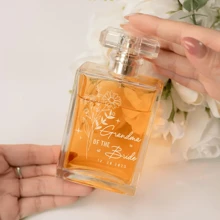 Personalized Birth Flower Perfume Bottle - Custom Mother Of The Bride Gift From Daughter, Future Mother In Law Gift, Grandma Perfume Bottle