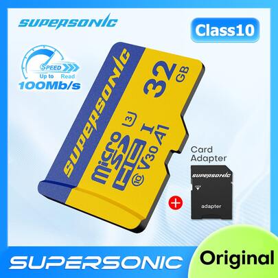  Schede di memoria Supersonic da 32GB 64GB 128GB 256GB C10 A1 V30 Scheda Micro SD, scheda di archiviazione Microsd per laptop e desktop