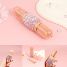 1 Piece Luxury 4-In-1 Makeup Brush Set, Convenient Dual-Ended Makeup Brushes, Face Brush, Nylon Bristles, Retractable, Suitable For Foundation, Lip Gloss, Eyeshadow And Highlighter, Travel Makeup Kit, Holiday Gift, Valentine's Day, Christmas
