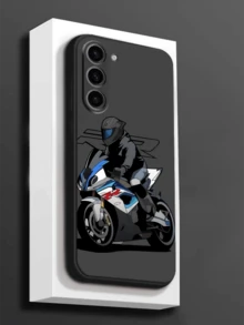 1 件酷炫摩托车骑士防滑黑色手机壳保护套适用于 、OPPO、HONOR、REDMI、GALAXY，防水防震防摔防刮 - 黑色 - 查看 1